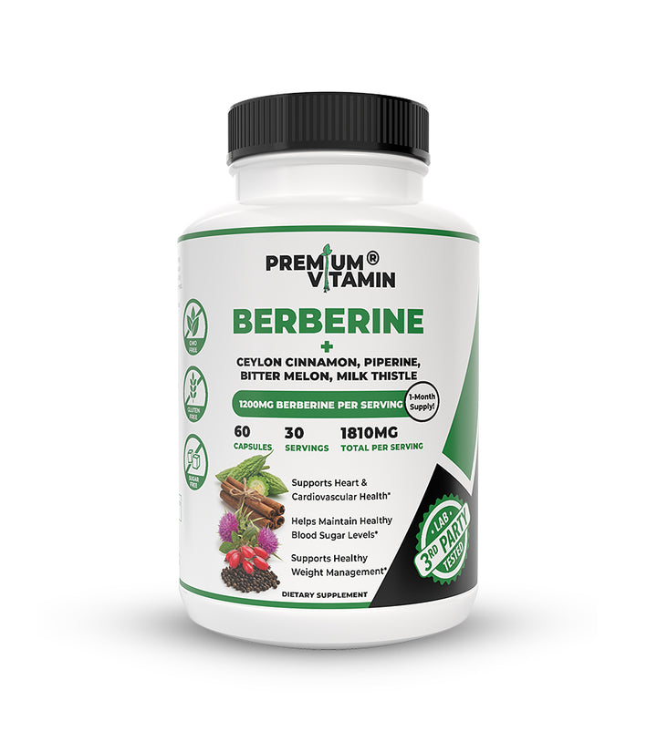 Berberine 1200mg Supplement - Vegetable Capsules - Premium Vitamin