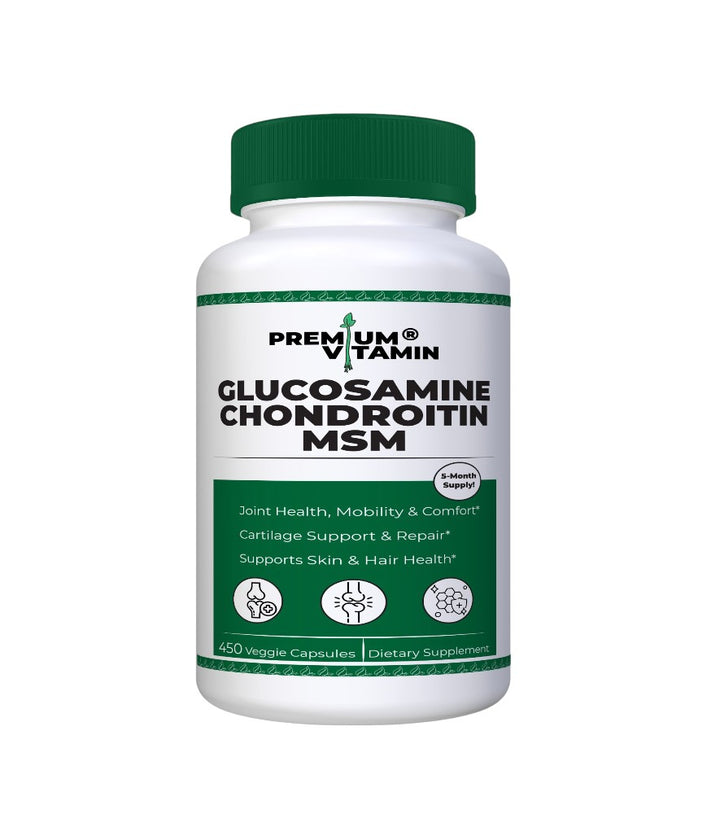 Glucosamine Chondroitin MSM | Premium Vitamin | 450 Caps, 5 Month-Supply | NON-GMO