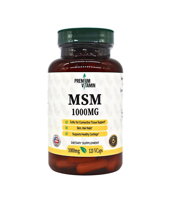 MSM (Methylsulfonylmethane) 1000mg, 120 Vegetable Cellulose Capsule