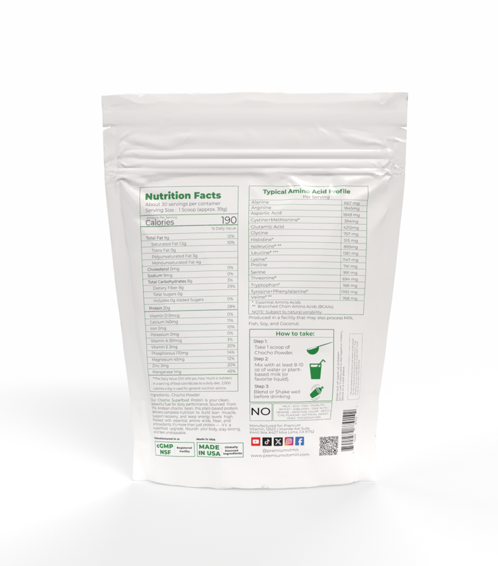 Pure Hydrolyzed Chocho Protein Powder | Premium Vitamin