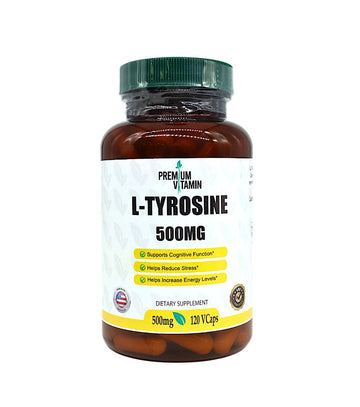 L-Tyrosine 500mg vegetable cellulose capsules for mental clarity