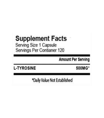 L Tyrosine 500mg in vegetable capsules for optimal absorption