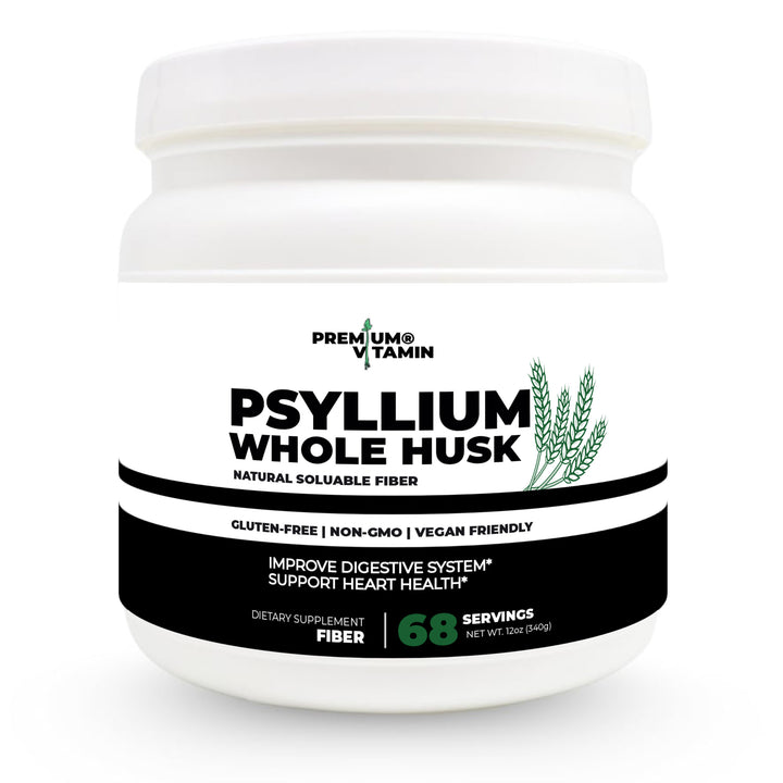 Whole Psyllium Husk – Natural Fiber for Nutrition, Digestion & Gut Health | Premium Vitamin