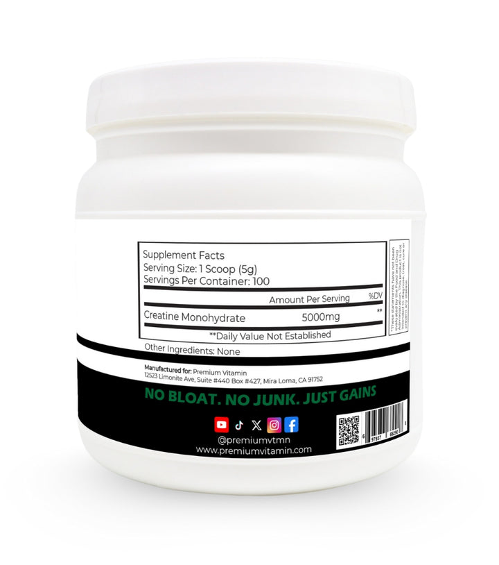 Creatine Nutrition Facts – 5g Per Serving, No Fillers