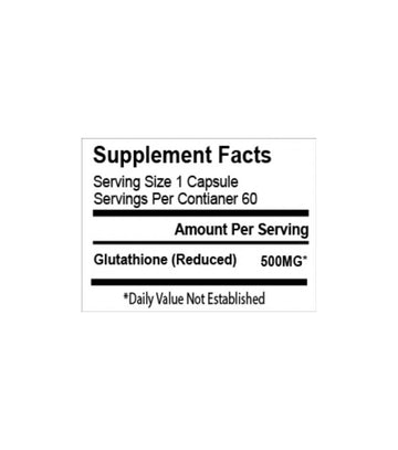 L-Glutathione Reduced supplement in a vegetable cellulose capsule for clean, plant-based nutrition