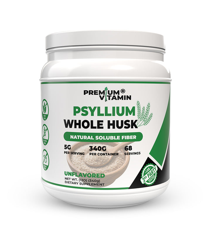 Whole Psyllium Husk – Natural Fiber for Nutrition, Digestion & Gut Health | Premium Vitamin