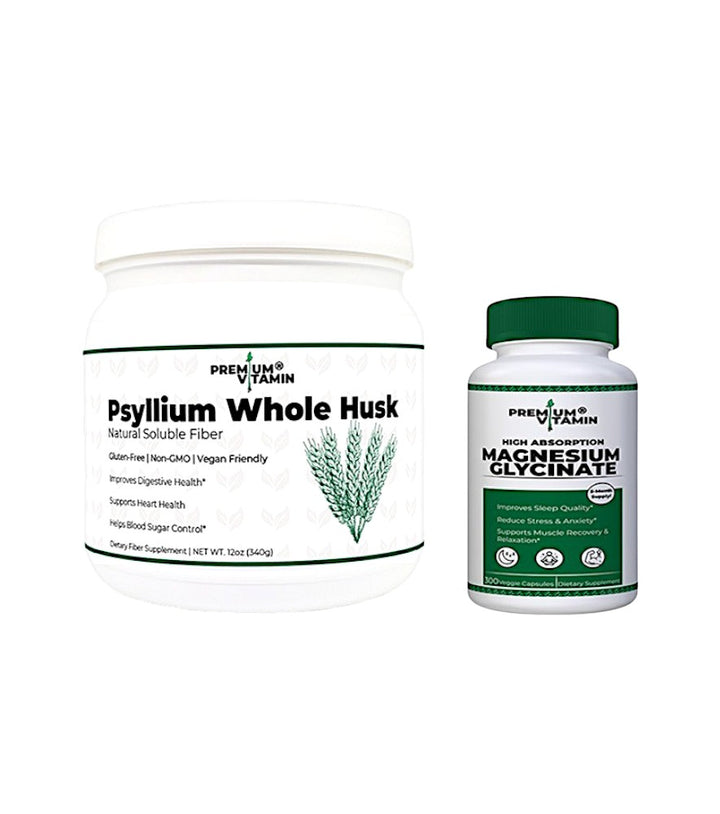 Whole Psyllium Husk & Magnesium Glycinate 1000mg Combo